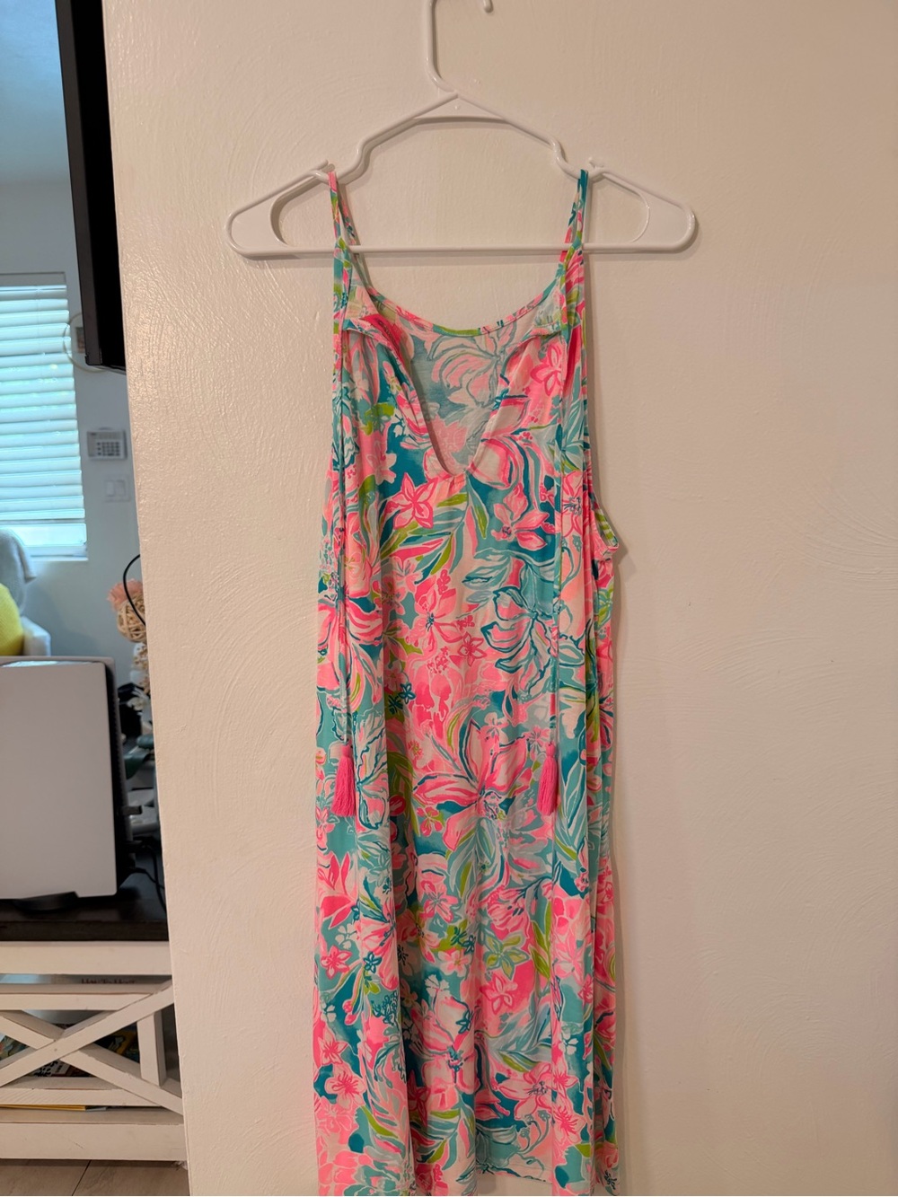 Lilly Pulitzer Pink & Teal Floral Midi Dress
